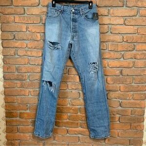 Levi's Womens Small Jeans Distressed Button Fly Urban Renewal Reworked Denim‎